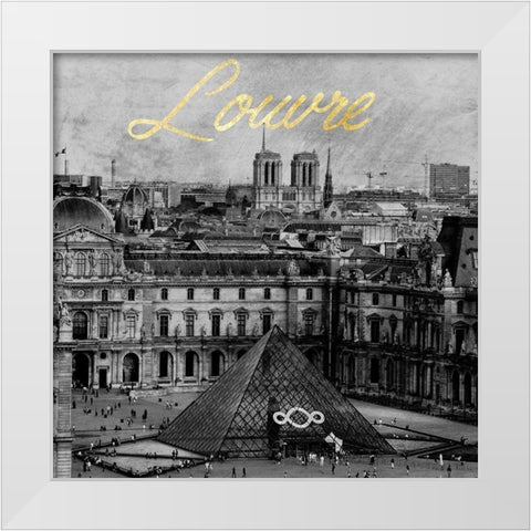 The Louvre White Modern Wood Framed Art Print by Prime, Marcus