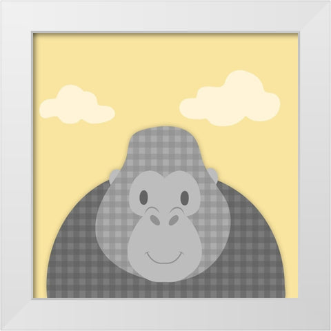 Funky Monkey White Modern Wood Framed Art Print by Prime, Marcus