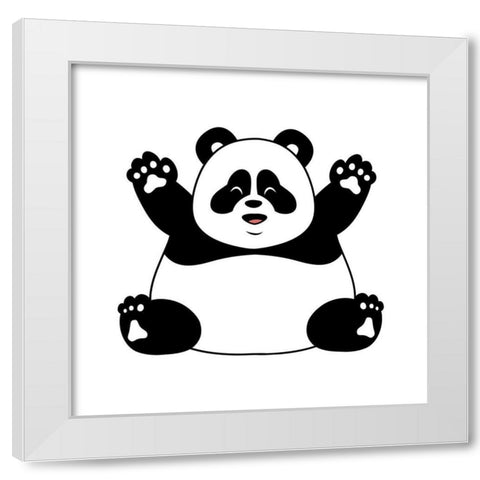 Chubby Panda White Modern Wood Framed Art Print by Prime, Marcus