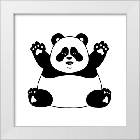 Chubby Panda White Modern Wood Framed Art Print by Prime, Marcus