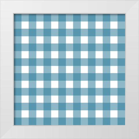 Gingham Pattern 3 White Modern Wood Framed Art Print by Prime, Marcus