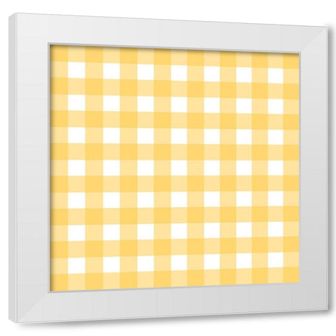 Gingham Pattern 4 White Modern Wood Framed Art Print by Prime, Marcus