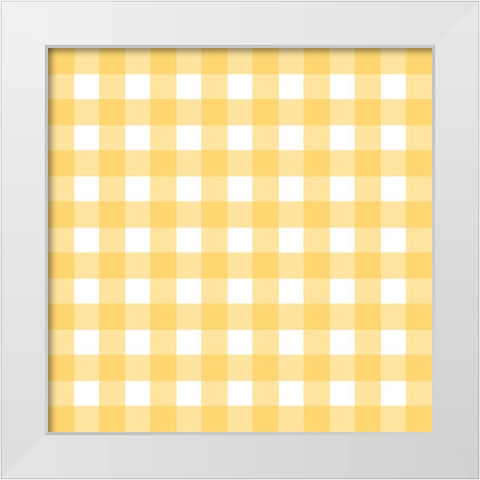 Gingham Pattern 4 White Modern Wood Framed Art Print by Prime, Marcus