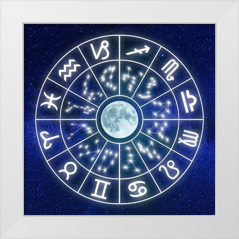 Astrology Sky 1 White Modern Wood Framed Art Print by Prime, Marcus