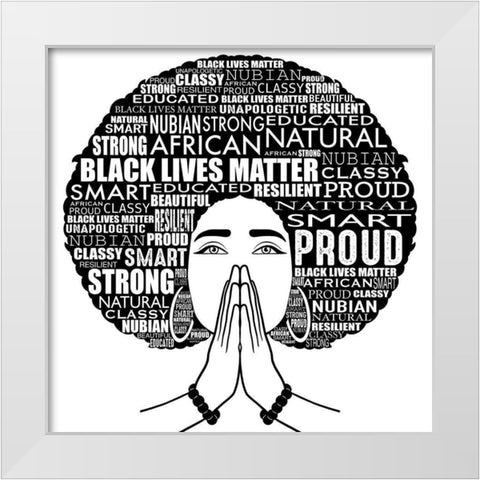 Nubian Queen White Modern Wood Framed Art Print by Prime, Marcus