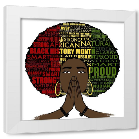 Black History Pride White Modern Wood Framed Art Print by Prime, Marcus