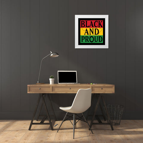 Black and Proud 1 White Modern Wood Framed Art Print by Prime, Marcus