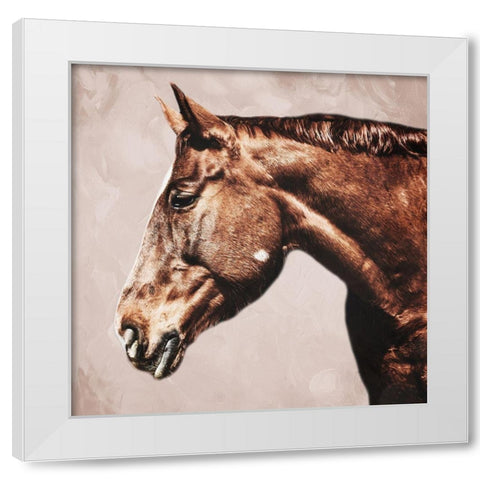 Marching Steed White Modern Wood Framed Art Print by Prime, Marcus