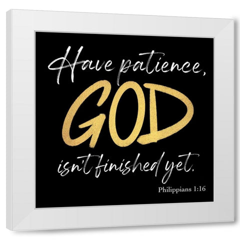 Patient God White Modern Wood Framed Art Print by Prime, Marcus