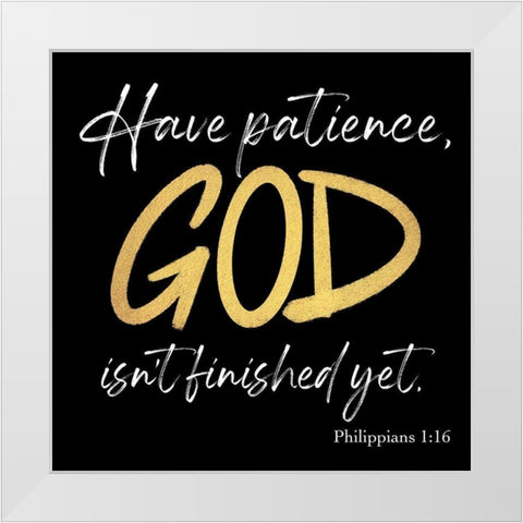 Patient God White Modern Wood Framed Art Print by Prime, Marcus