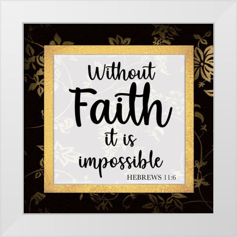 Without Faith White Modern Wood Framed Art Print by Prime, Marcus