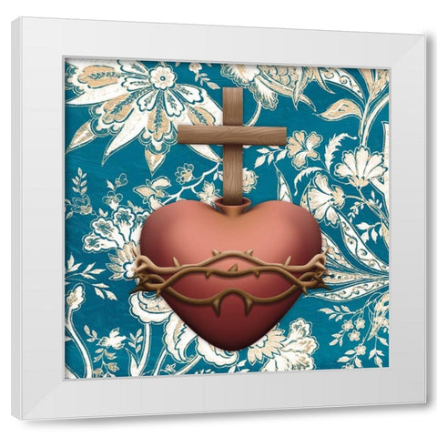 Sacred Heart White Modern Wood Framed Art Print by Prime, Marcus