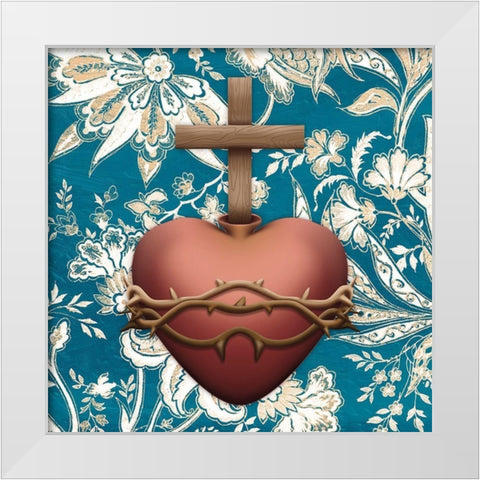 Sacred Heart White Modern Wood Framed Art Print by Prime, Marcus