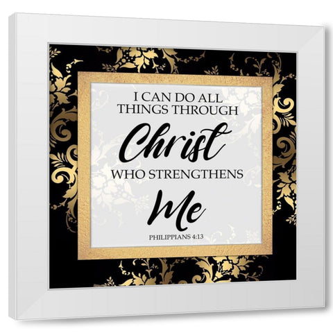 Stregthen Me White Modern Wood Framed Art Print by Prime, Marcus