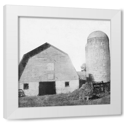 Vintage Silos White Modern Wood Framed Art Print by Prime, Marcus