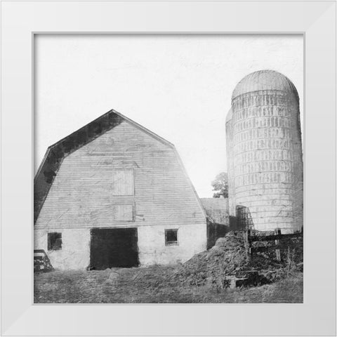 Vintage Silos White Modern Wood Framed Art Print by Prime, Marcus