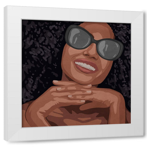 Smiling Beauty White Modern Wood Framed Art Print by Prime, Marcus