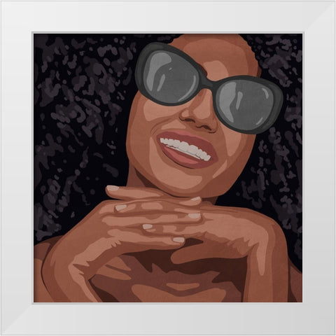 Smiling Beauty White Modern Wood Framed Art Print by Prime, Marcus