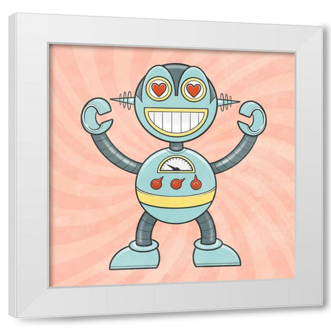 Loving Bot White Modern Wood Framed Art Print by Prime, Marcus