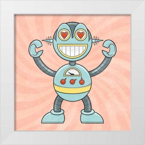 Loving Bot White Modern Wood Framed Art Print by Prime, Marcus