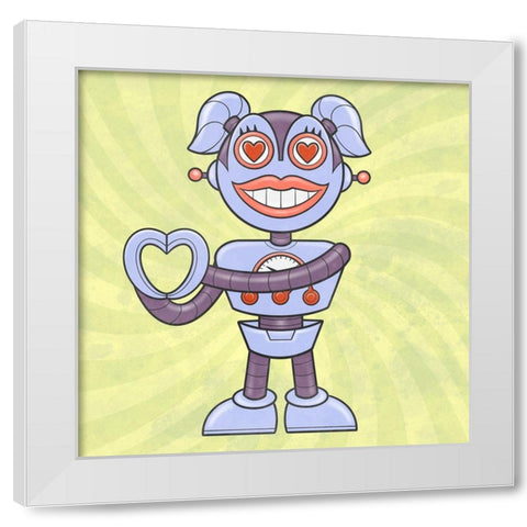 Loving Bot 2 White Modern Wood Framed Art Print by Prime, Marcus