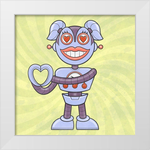 Loving Bot 2 White Modern Wood Framed Art Print by Prime, Marcus