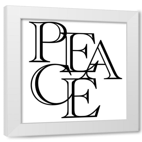 Peace Collage White Modern Wood Framed Art Print by Prime, Marcus