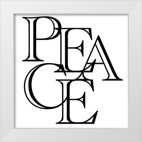 Peace Collage White Modern Wood Framed Art Print by Prime, Marcus