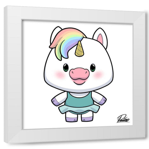 Zoe Unicorn White Modern Wood Framed Art Print by Prime, Marcus
