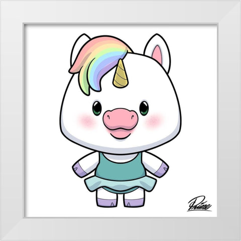Zoe Unicorn White Modern Wood Framed Art Print by Prime, Marcus