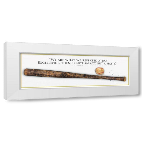 Baseball On Excellence White Modern Wood Framed Art Print by Miller, Savannah