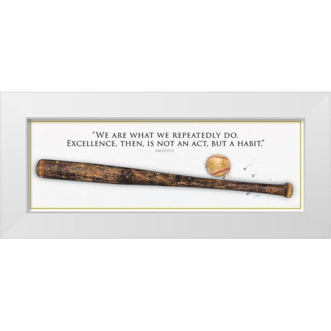 Baseball On Excellence White Modern Wood Framed Art Print by Miller, Savannah