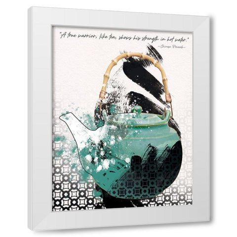 Teal Tea 4 White Modern Wood Framed Art Print by Miller, Savannah