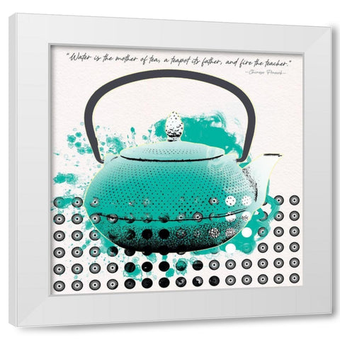 Teal Tea 2 White Modern Wood Framed Art Print by Miller, Savannah