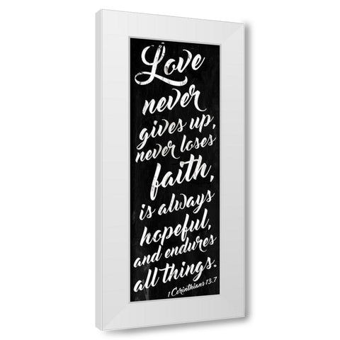 Love Never Black White Modern Wood Framed Art Print by Villa, Mlli