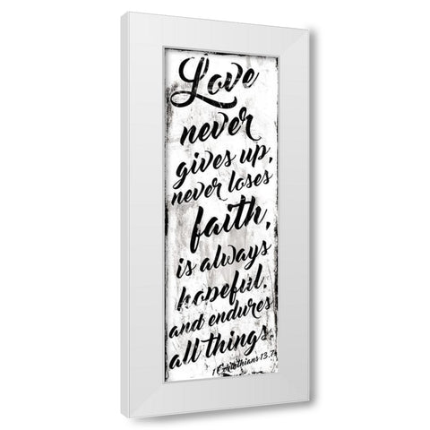Love Never White White Modern Wood Framed Art Print by Villa, Mlli