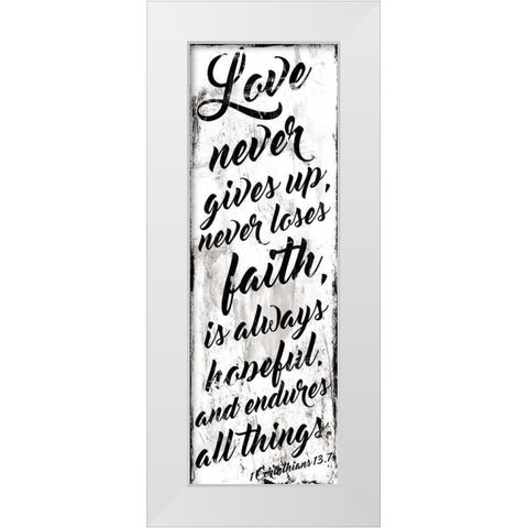 Love Never White White Modern Wood Framed Art Print by Villa, Mlli
