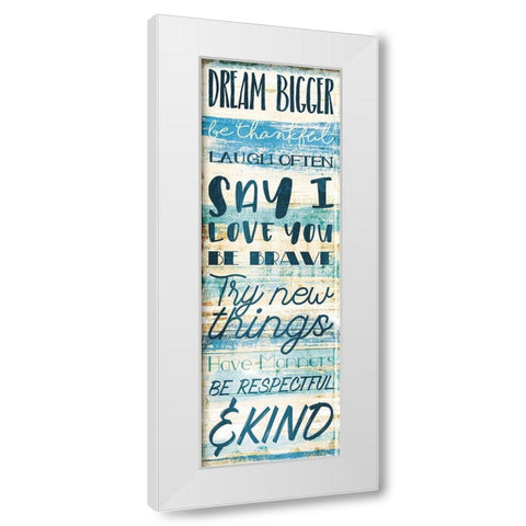 Dream Bigger White Modern Wood Framed Art Print by Villa, Mlli