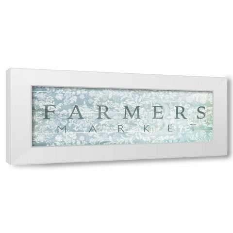 Farmers Market Blues White Modern Wood Framed Art Print by Villa, Mlli