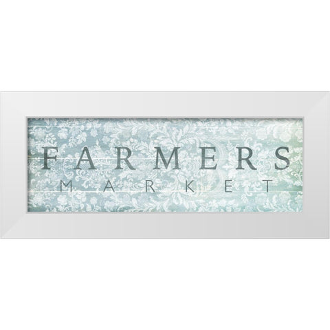 Farmers Market Blues White Modern Wood Framed Art Print by Villa, Mlli