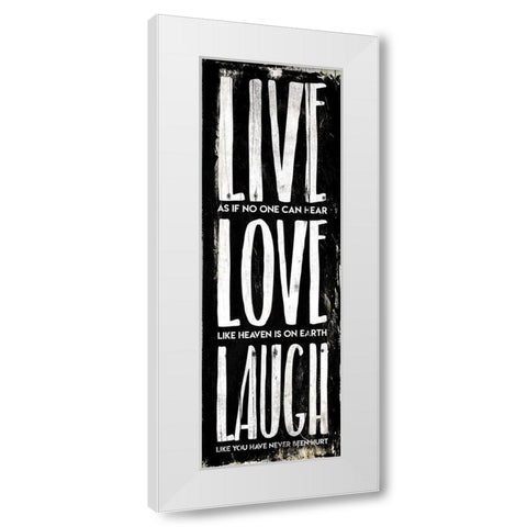 Live Love Laugh White Modern Wood Framed Art Print by Villa, Mlli