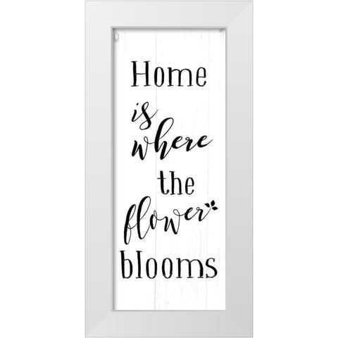 Flower Blooms White Modern Wood Framed Art Print by Villa, Mlli
