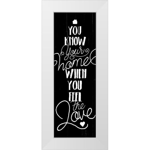 Home Love White Modern Wood Framed Art Print by Villa, Mlli