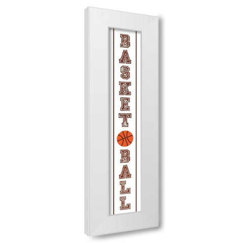 Basketball Banner White Modern Wood Framed Art Print by Villa, Mlli