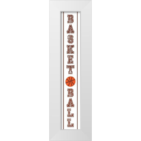 Basketball Banner White Modern Wood Framed Art Print by Villa, Mlli