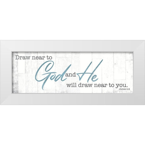 Draw Near White Modern Wood Framed Art Print by Villa, Mlli
