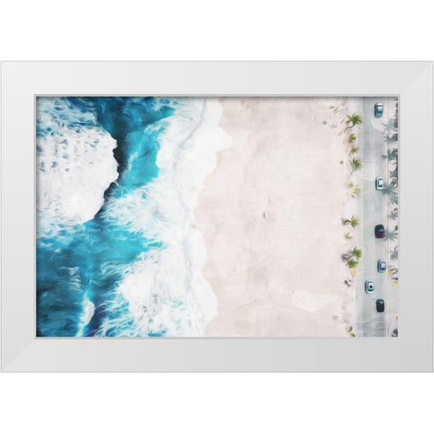 On The Beach White Modern Wood Framed Art Print by Villa, Mlli