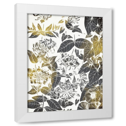 Look Through The Flowers White Modern Wood Framed Art Print by Villa, Mlli