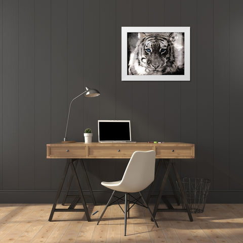Tiger Look White Modern Wood Framed Art Print by Villa, Mlli