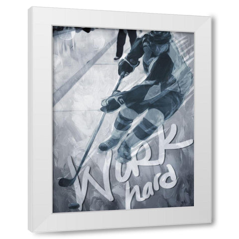 Work Hard White Modern Wood Framed Art Print by Villa, Mlli
